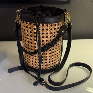 Tommy Bahama Black and Tan Crossbody Bag